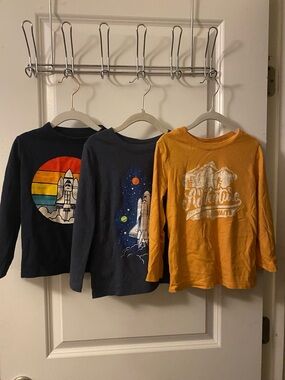 Cat & Jack Rocket and Adventure Long Sleeve Tees - Blue, Yellow